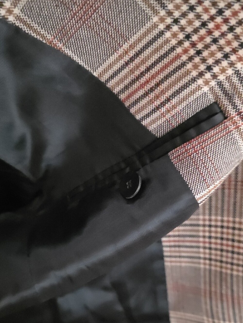 Zara Brown Glen Plaid Blazer with Subtle Ivory Windowpane - Picture 4 of 7